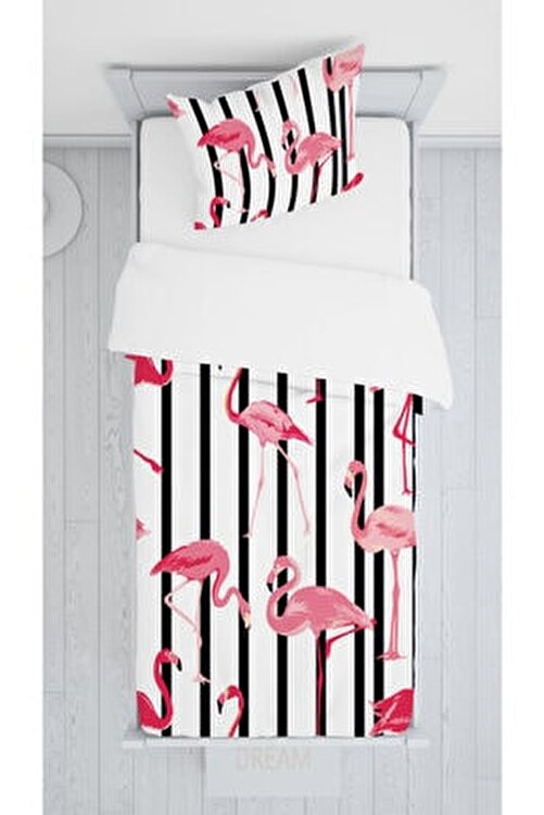 consept home siyah cizgili pembe flamingo cocuk yatak ortusu takimi fiyati yorumlari trendyol