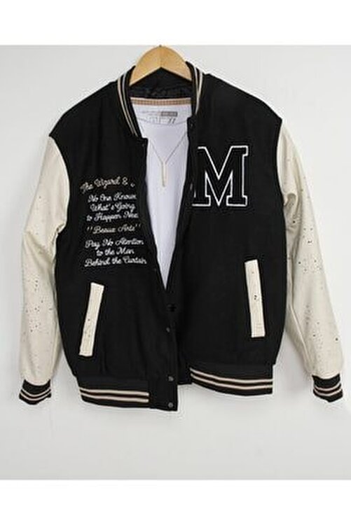 inan store erkek siyah deri kol nakisli kolej ceket fiyati yorumlari trendyol