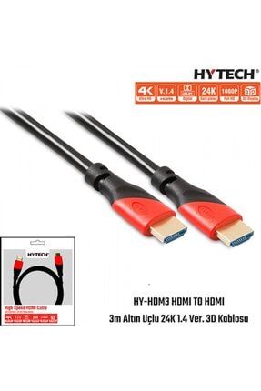 Hy-hdm3 Hdmı To Hdmı ( 3 Metre ) 24k 1.4 Ver. 3d Altın Uç Görüntü Kablosu