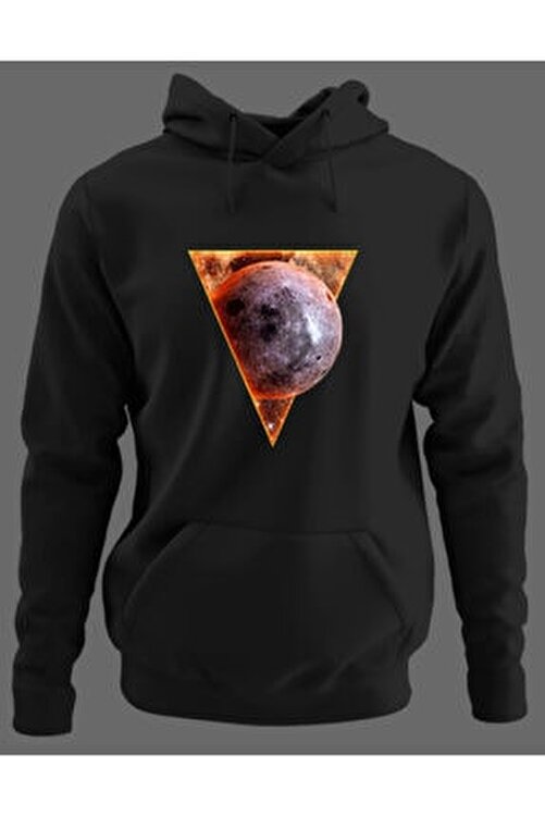 NOVUMUS Üçgen Ay Tasarım Unisex 3 Iplik Şardonlu (içi Pamuklu) Siyah Hoodie  Sweatshirt Kapüşonlu Fiyatı, Yorumları - Trendyol