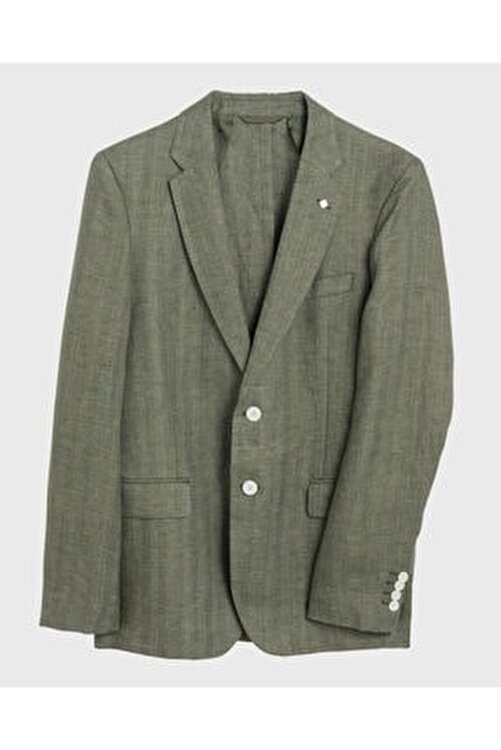 Gant Erkek Slim Fit Yeşil Keten Blazer Ceket 7539 1