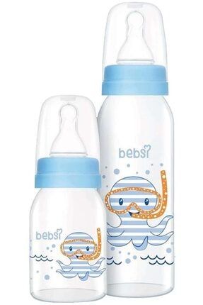 Baby Bebsi Cam Biberon Seti (250ml+125ml) - Mavi