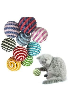 Ip Sarma Renkli Kedi Oyun Topu 4 Cm ( 1 Adet ) Kedi Oyuncağı