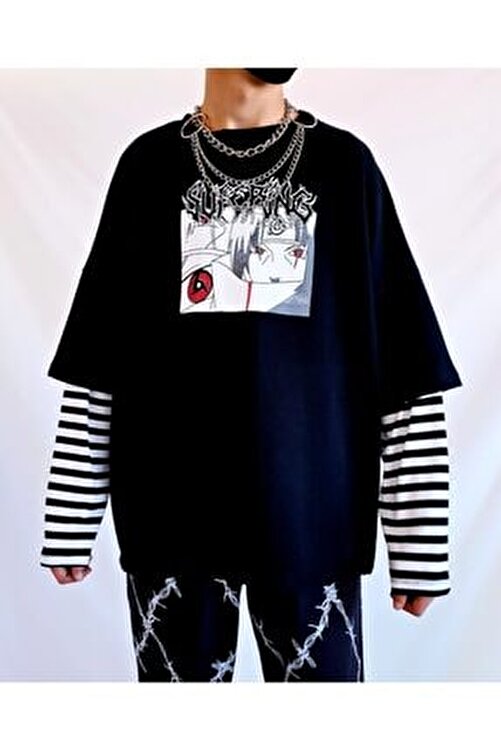 Carpe Unisex Siyah Anime Cizgili Kol Oversize Sweatshirt Fiyati Yorumlari Trendyol Carpe Unisex Siyah Anime Cizgili Kol Oversize Sweatshirt Fiyati Yorumlari Trendyol
