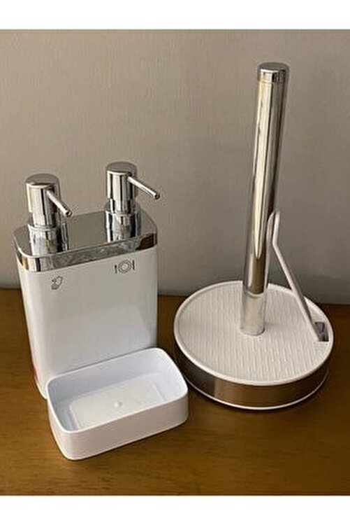 kosova dik kagit havluluk ve 2li sungerlikli sivi sabunluk mutfak veya banyo seti beyaz fiyati yorumlari trendyol