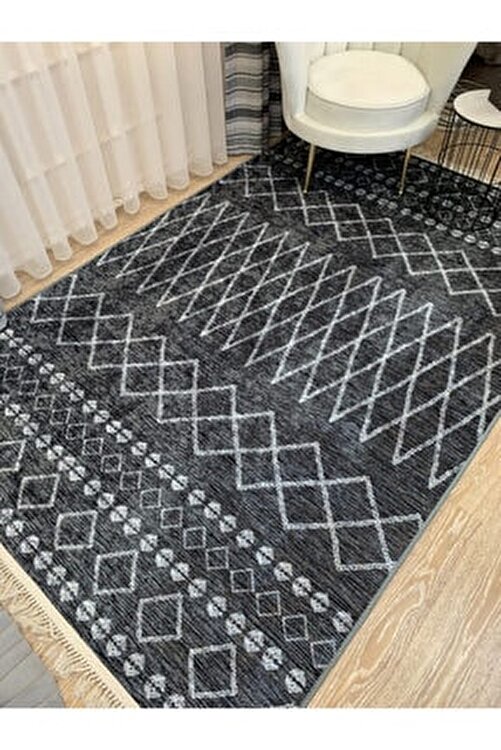 brillant sonil gorunum etnik desen lateks leke tutmaz kaymaz taban sacakli hali fiyati yorumlari trendyol