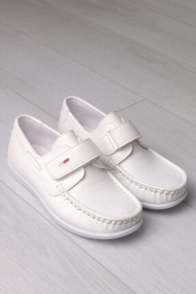 Erkek Çocuk Beyaz Cırtlı Ayakkabı