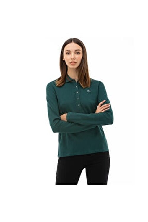 Lacoste Kadın Yeşil Polo Yaka T-shirt 1