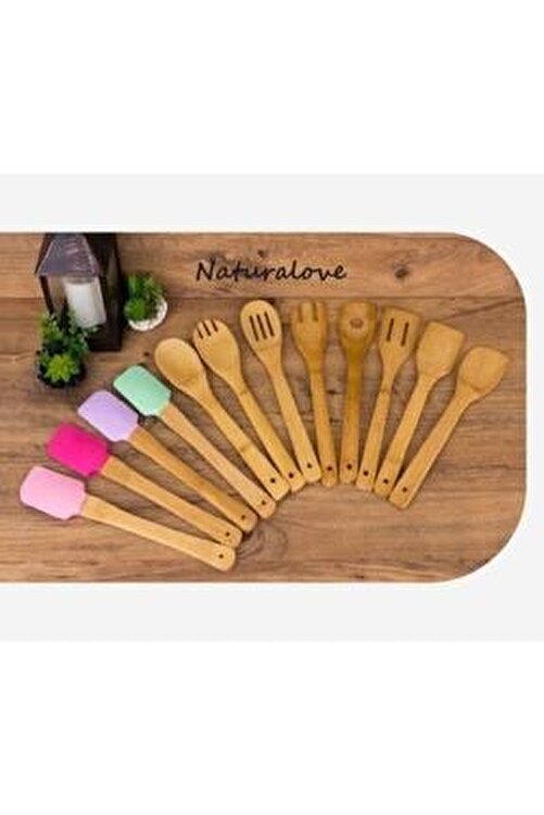 naturalove 12 parca bambu mutfak seti kasik fiyati yorumlari trendyol