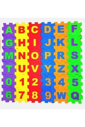 36 Parça Harfli Ve Rakamlı Küçük Boy Eva Oyun Halısı 52x52cm Oyun Matı Puzzle