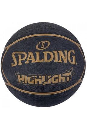 Basket Topu 2021 Highlight Black Gold Size :7 Rub (84355z)