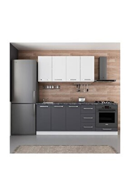 minar mutfak dolabi beyaz antrasit 220 cm a4 fiyati yorumlari trendyol