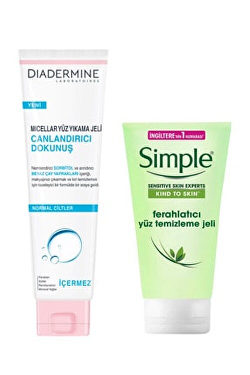 Diadermine Canlandirici Dokunus Yuz Yikama Jeli 150ml Ve Simple Ferahlatici Yuz Temizleme Jeli 150ml Fiyati Yorumlari Trendyol