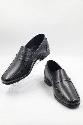 Erkek Hakiki İç Dış Deri Siyah Klasik Günlük Ayakkabı