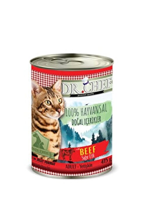 Dr Chef 24 Lu 415 Gr Yetiskin Sigir Etli Mama 24 Adet Yas Konserve Kedi Mamasi Fiyati Yorumlari Trendyol