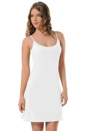 Kadın Beyaz 3851 Elbise Jipon Astar