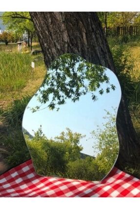 Asimetrik Dekoratif Çerçevesiz Makyaj Duvar Boy Aynası Bulut 35x 28 Cm Cloud Mirror