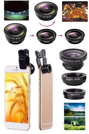 3 Farklı Modlu Influencer Balık Gözü Instagram Story Geniş Açı Tüm Telefonlara Uyumlu Kamera Lens