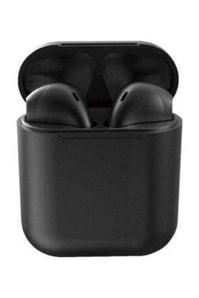 I12 Uyumlu Bluetooth Kablosuz Kulaklık Pop Up 5.0 Stereo - Şarj Üniteli Siyah