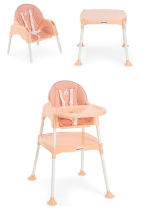 Pretty 3in1 Çalışma Masalı Mama Sandalyesi Somon