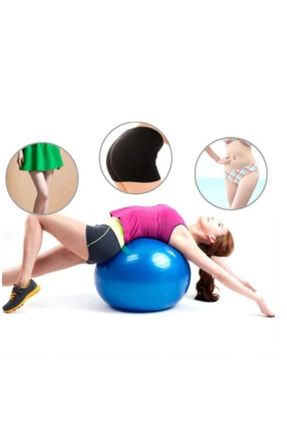 Plates Topu 65 cm Fitilli Pilates Topu Denge Yoga Spor Egzersiz Top Jimnastik Fitness + Pompa Hediye