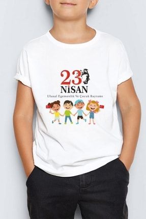 23 Nisan Atatürk Baskılı Unisex Çocuk Tişört T-shirt Mr-02