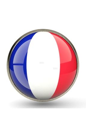 Fransa Rozeti Ülke France Ülke Bayrağı Paslanmaz Çelik 3d Camlı Rozet