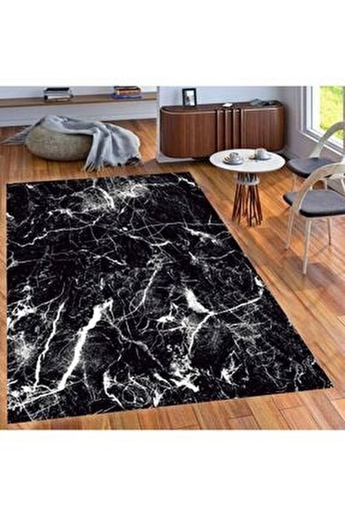 aksu amor siyah mermer desenli kaymaz tabanli hali fiyati yorumlari trendyol