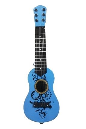 6 Telli Oyuncak Çocuk Gitarı Ispanyol Gitar Tam Hediyelik Ürün Mavi 50cm