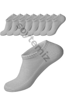 Unisex Gri Cotton Sneakers Spor Çorap 8 Çift