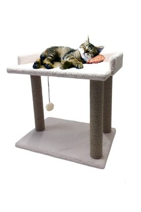 Teraslı Yataklı Ponponlu Kedi Tırmalaması