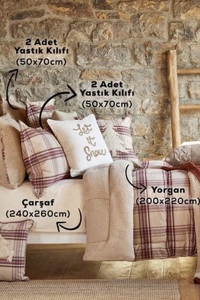 Karaca Home Woodland Bej %100 Pamuk Çift Kişilik Cozy Comfort Set