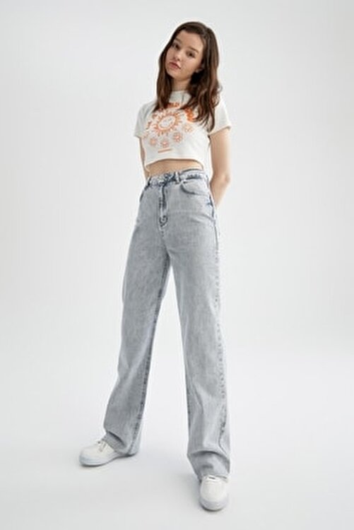 Defacto 90's Wide Leg Yüksek Bel Geniş 