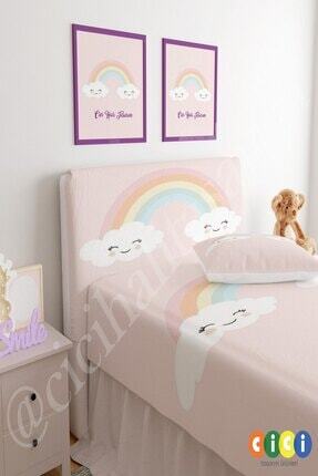 cici tasarim urunleri baza baslik kilifi gulen gokkusakli bulutlar fiyati yorumlari trendyol