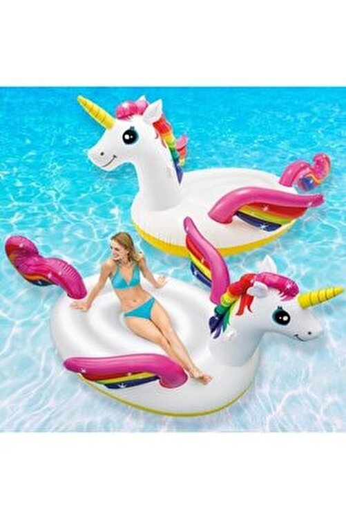 intex mega island sisme unicorn at deniz yatagi 287x193x165 cm fiyati yorumlari trendyol