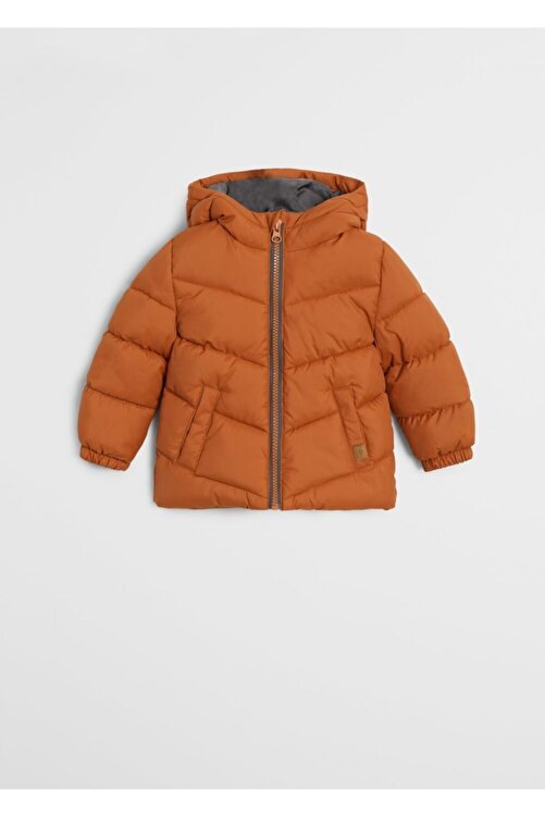 Mango Erkek Bebek Turuncu Kapusonlu Kapitoneli Mont Fiyati Yorumlari Trendyol