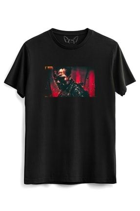 Terminatör Resimli Baskılı Çocuk Siyah Tshirt