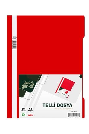 Kırmızı Telli Dosya A4 50 Li Paket