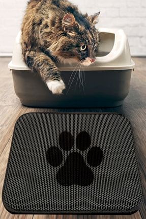 Cat Paw Kedi Kumu Paspası Gri Elekli Tuvalet Önü Paspası