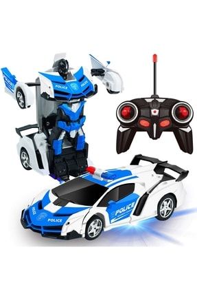 Oyuncak Uzaktan Kumandalı Transformers Tarzı Robota Dönüşen Oyuncak Araba Ferrari Polis