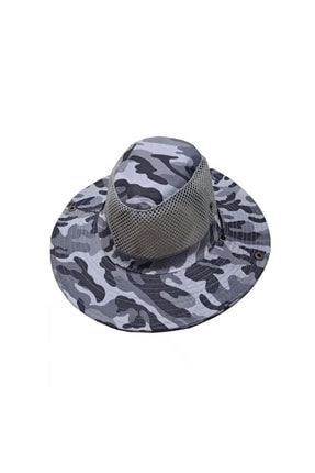 Kamuflaj Fileli Safari Şapka