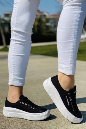 Us Polo Cleme Yüksektaban Canvas Sneaker Kadın Günlük Spor Ayakkabı Usp011sıyah-byz