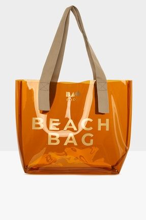 Vizon Kadın Beach Bag Baskılı Şeffaf Plaj Çantası M000007257