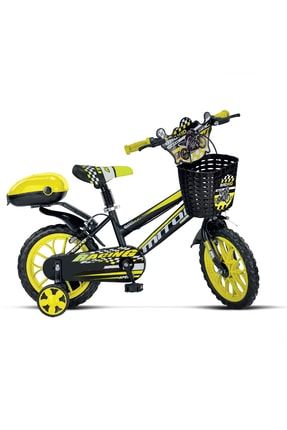 Badkıt 15\" Siyah Sarı Çocuk Bisikleti 4 Tekerlekli