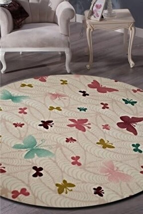 sarar yuvarlak hali kaymaz taban yikanabilir kelebek desen hali fiyati yorumlari trendyol