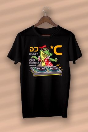 Genel Markalar Dj Crazy Bask l Organik Pamuk Siyah Unisex Kad n Erkek T shirt Fiyat Yorumlar Trendyol