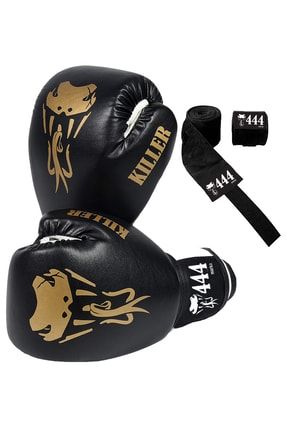 Kıller Boks Eldiveni Ve Bandaj Seti Boxing Gloves + Boks Bandajı Kick Boks Eldiveni Muay Thai