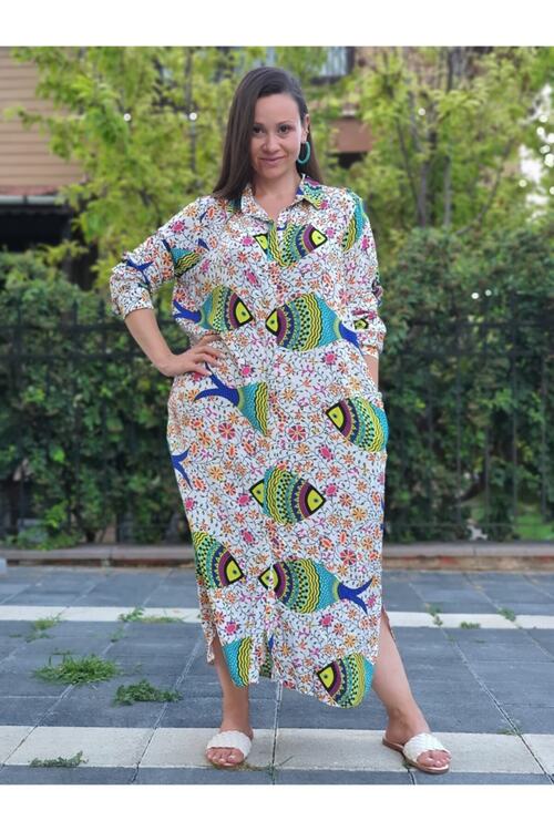 Park Moda Trendbysena Italyan Balikli Gomlek Elbise Fiyati Yorumlari Trendyol