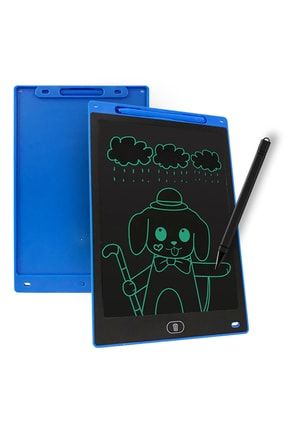 10" Büyük Boy Dijital Yazı Tahtası Grafik Çizim Tableti 10 Inç Lcd Çocuk Tablet - Mavi