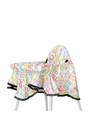 Mama Sandalyesi Örtüsü - Matematikçi Bebek (yakalıklı)